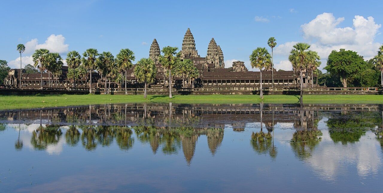 Angkor Wat reflected in still water