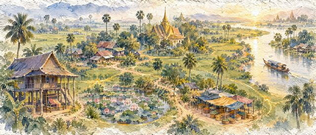A countryside of small places joined by gold threads, like a map to walk