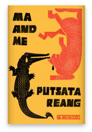 A yellow book cover with a red tiger and a black crocodile and the title in black block letters.