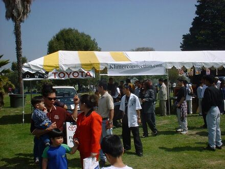 KhmerConnection launch booth, April 2000