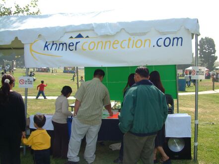 KhmerConnection v2 launch booth, April 2002