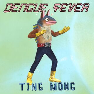 Album cover with a painted fish-headed figure in a red belt and yellow boots on a pale green background.
